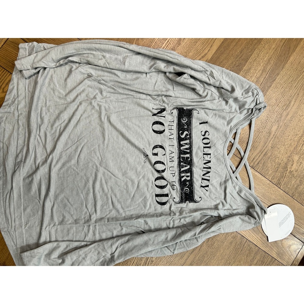 Harry Potter‎ I Solemnly Swear Women's Gray Long Sleeve Tee Shirt 2X